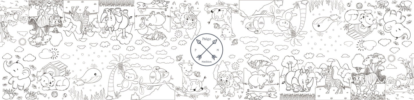 Kids Jumbo Coloring Banner - Animal