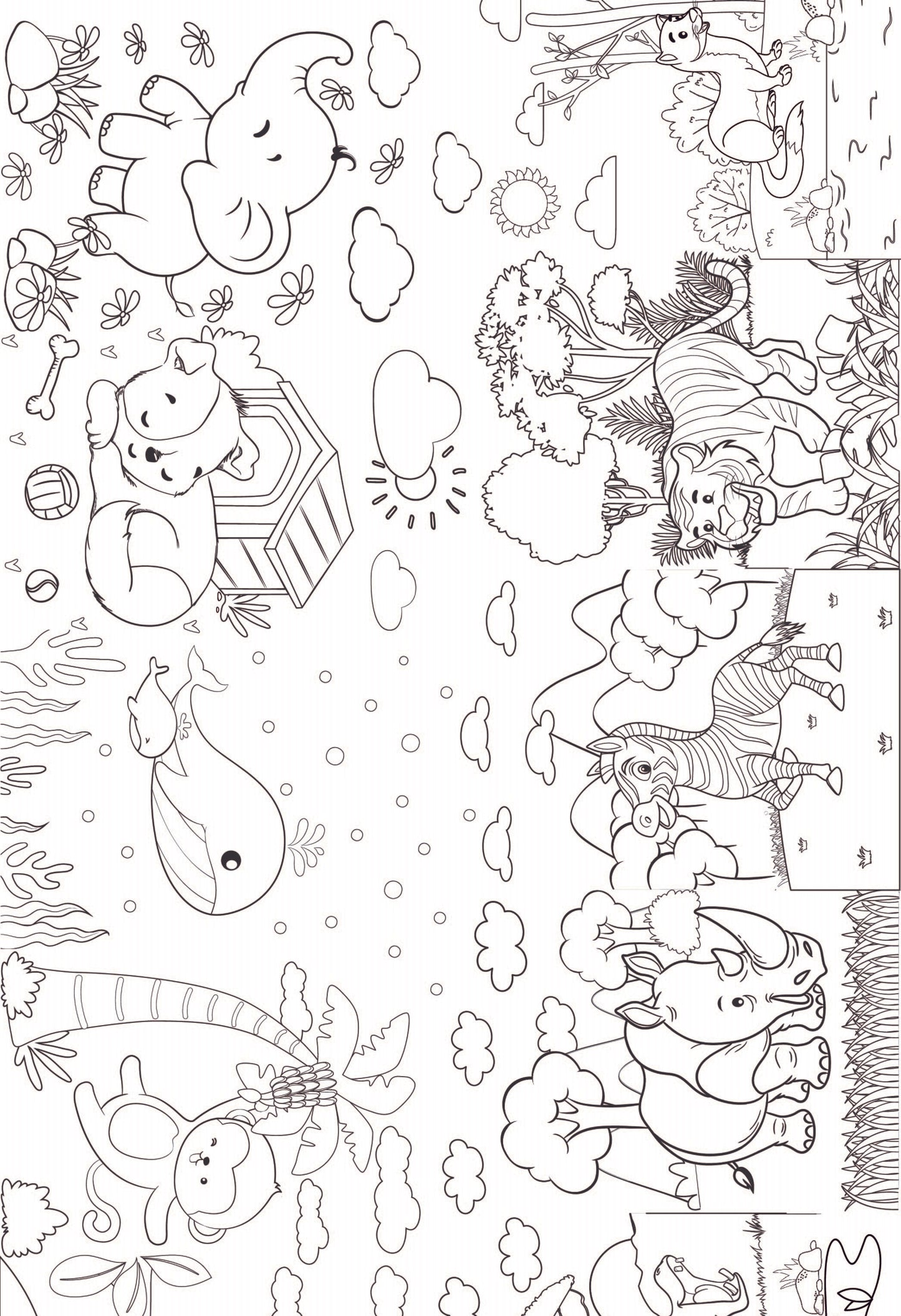 Kids Jumbo Coloring Banner - Animal