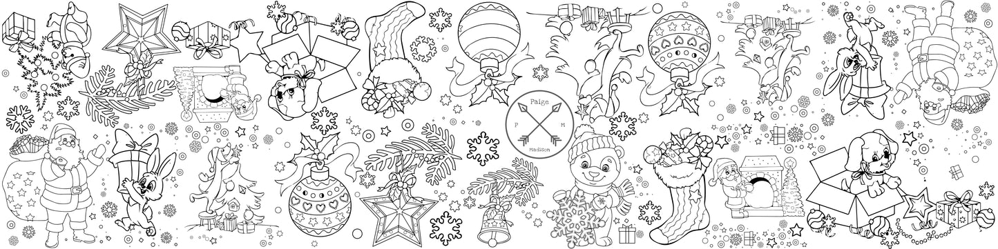 Kids Jumbo Coloring Banner - Christmas