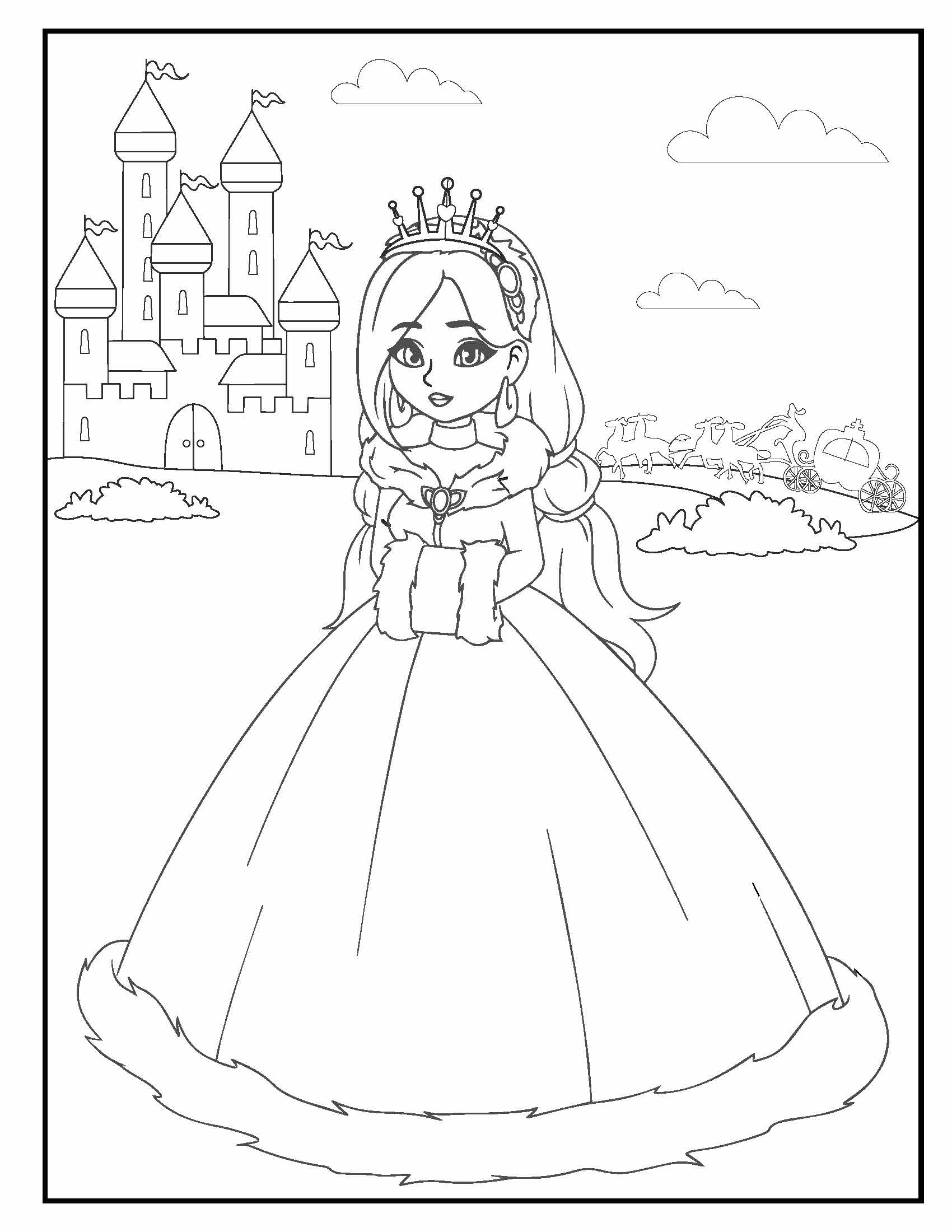 Princess Coloring Book for Kids: Awesome Princess Coloring Book